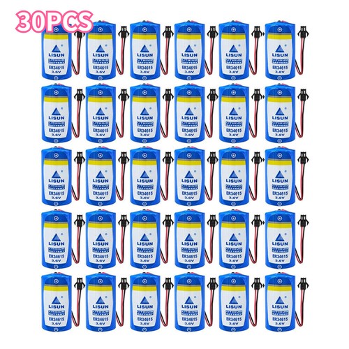 3.6V 19000mAh 30 X ER34615 Cell Li-SOCl2 Li-Battery w/ Plug for CNC Machine Tool