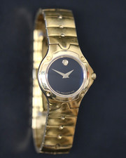 Running Movado SE Sport Museum 901.001 Gold Tone Swiss Ladies Watch 88 A1 1831