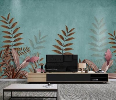 3D Leaves Branch ZHUA2823 Wallpaper Wall Murals Removable Self-adhesive Ann 24