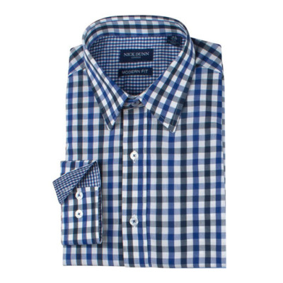 nick dunn dress shirt Nick Dunn Shirts | Mens Nick Dunn Modern Fit Dress Shirt Size M & Neck 15.5 Nwt | Color: Blue/White | Size: M