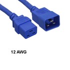 LOT10 Blue 8' Heavy Duty Power Cord IEC60320 C19 to C20 12AWG 20A/250V PDU UPS