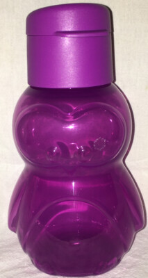 Tupperware Kids Eco Water Bottle Flip Top Spout Purple Penguin 12