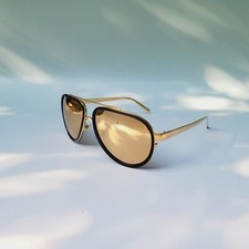 Linda Farrow gold plated 18k sunglasses aviator frame 61-17 140 LFL/441/3