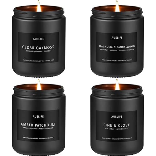 Scented Candles Set | Gifts for Men - Men Candles Set, Masculine Candle, Soy ...