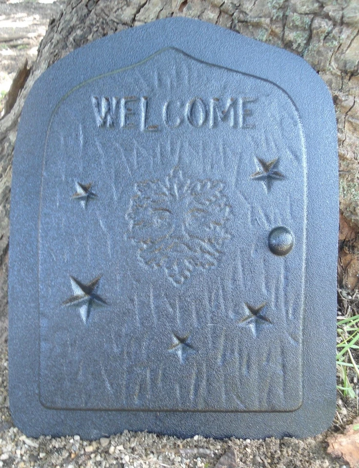 Molde de puerta de hadas hombre verde yeso hormigón molde de fundición 11" x 8" x 3/4" de espesor Foto 3 de 3