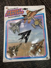 VINTAGE 1993 INTEX FIGHTERS DIE CAST METAL AIRPLANES ACTION Desert Storm Jets