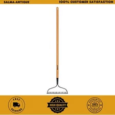 Anvil 47 in. L Wood Handle 14-Tines Garden Bow Rake , Laser-cut blade