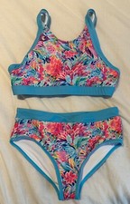Lily  Londyn  s Swimsuit Tankini Bikini Floral Print EUC Size 12