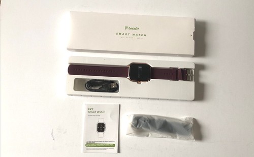 Letsfit E27 Bluetooth Smart Watch w/ Gold Bezel and Purple Band..Brand New