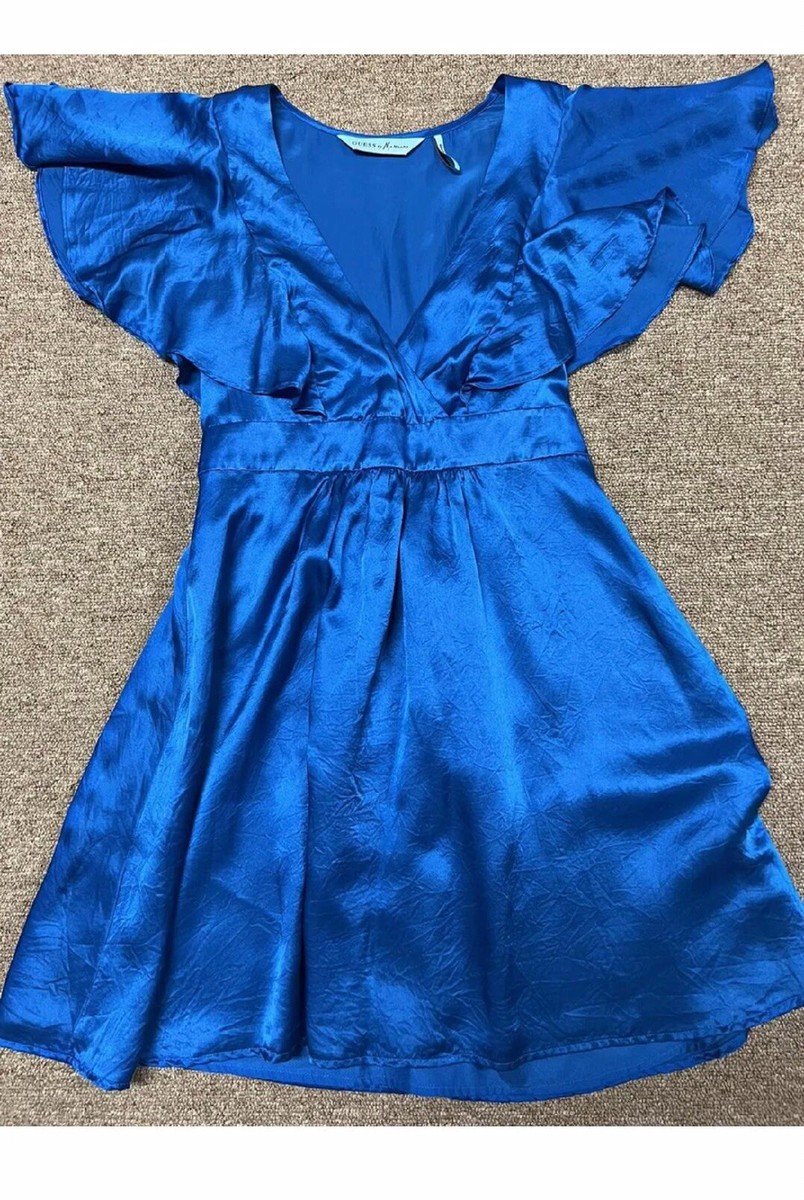 guess by marciano blue silk dress | eBay