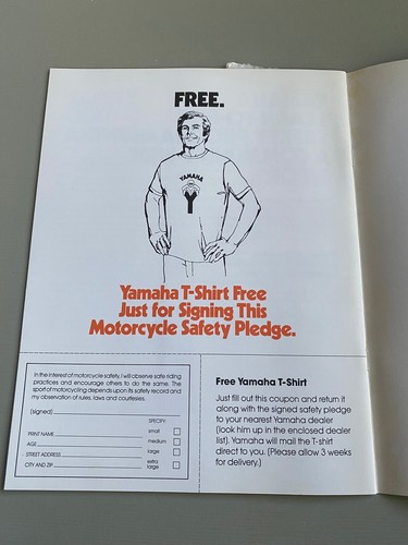 Vintage Yamaha Motorcycle Learn to Ride Safety Program Packet Book Patch Decals - Imagen 12 de 12