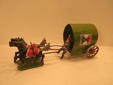 French Napoleonic Horse Drawn Covered Wagon with 2 Horses  Soldier Lead Figures