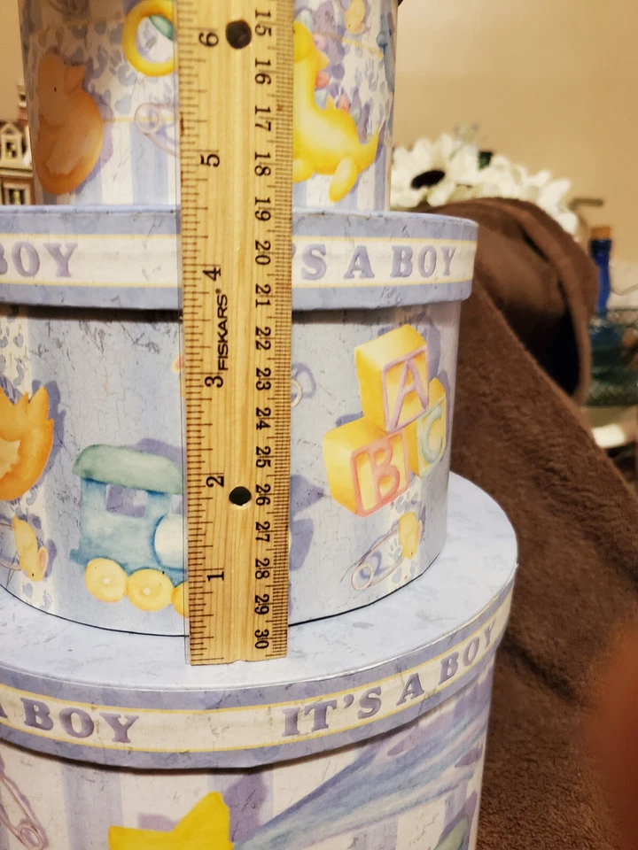 3PC SET NESTING HAT / GIFT BOXES " It's A Boy! " *** NEW*** - Image 3 of 4