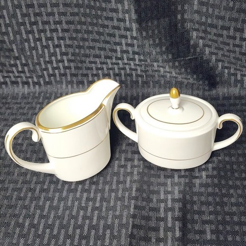 VTG Coalport Connoisseur Creamer and Sugar Bowl Set Bone China White Gold Trim - Picture 3 of 11