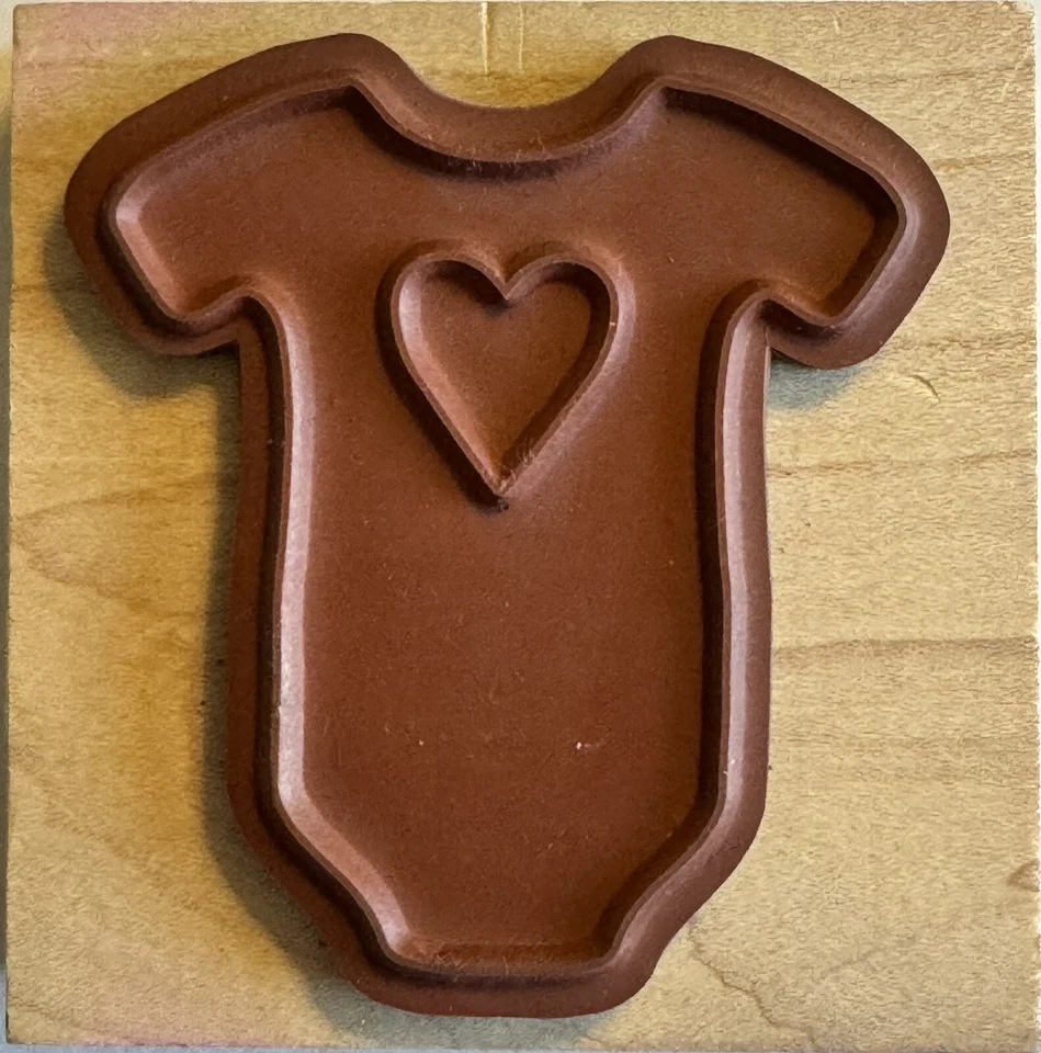 Clearsnap Sello de Goma Bebé Mono Pijama Corazón Niño Niña Azul Rosa Ropa Foto 2 de 3