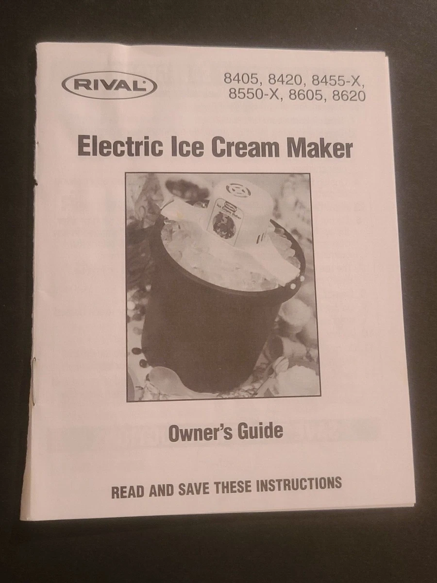 Rival electric ice sale cream maker instructions