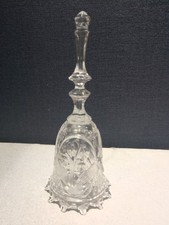 Vintage Cut glass clear crystal bell scalloped edge lily-of-the-valley decor