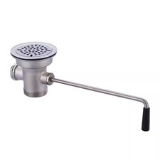 3-1/2 In. Commercial Kitchen Sink Drain with Twist Handle in Chrome