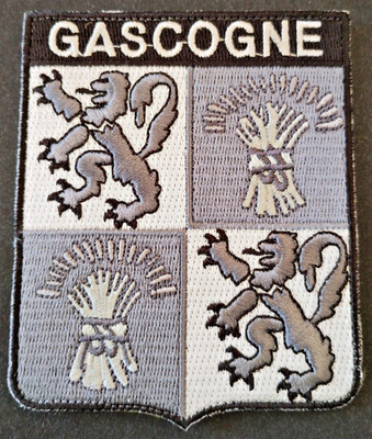 Ecu patch - 1/4 Gascony hunting squadron - low visibility coat of arms - burst