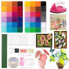 Fuse Beads Kit, 24,000pcs 2.6mm 48 Colors Mini Melting Beads for Beginners wi...