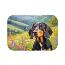 Black  Tan Coonhound Bathroom Rug Mat -