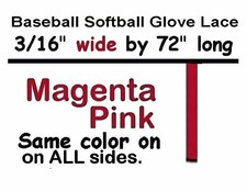  2 Laces  Solid Magenta PINK  BASEBALL GLOVE Repair Leather laces 3/16"x 72"