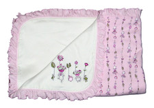 VTG Gymboree Garden Party 2001 Baby Blanket Mouse Bug Turtle Cat Sheep Ruffle