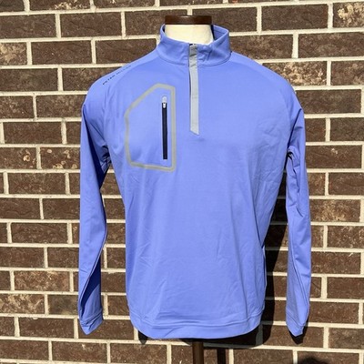 Peter Millar Forge Performance Quarter Zip Golf Pullover Blue 1/4
