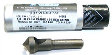 Weldon 98120-94-W Countersink 7/16" Head Dia 100° Incl Angle 1/8-27/64" Cut Dia