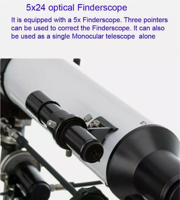 Skyoptikst 900mm FL Newtonian Telescope 90mm Aperture, EQ Tripod, 3X Barlow，675x - Image 4 of 4