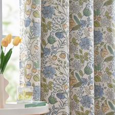 Nursery Curtains 95 Blackout Blue Floral Curtains for Kids Room, 96 Inch Len...