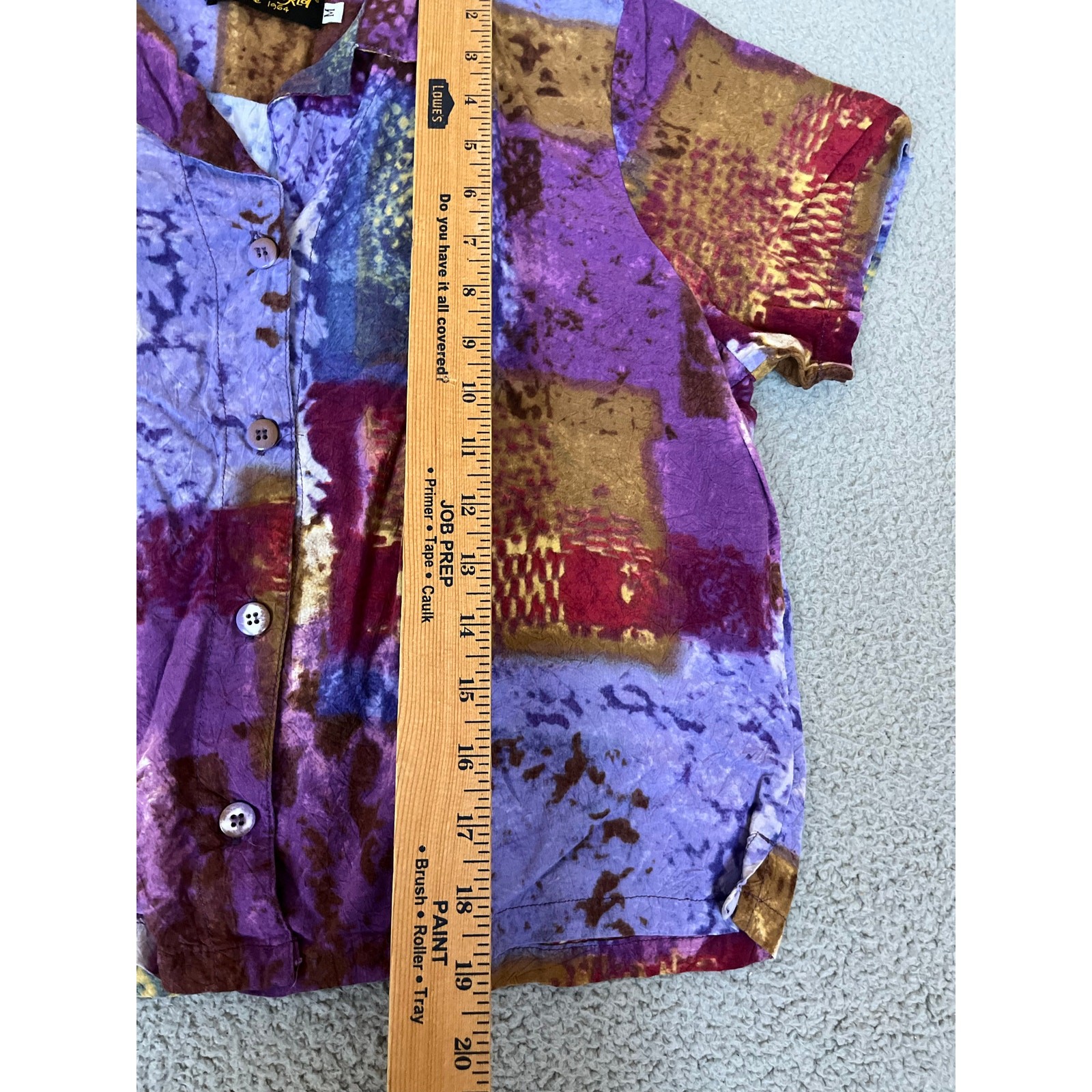 Jams World Button Top Medium Patchwork Crop Boxy … - image 9