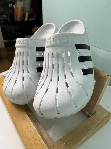 Adidas Sandali sportivi bianchi da donna TG 9 uomo 7 Zoccoli Adilette