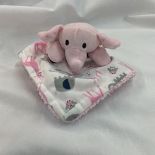 Petite L'amour Pink Elephant Security Blanket/Lovey Giraffe