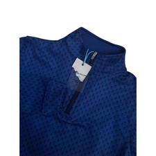 Peter Millar Youth Perth Performance Quarter Zip Pullover Blue Skull Golf M NEW