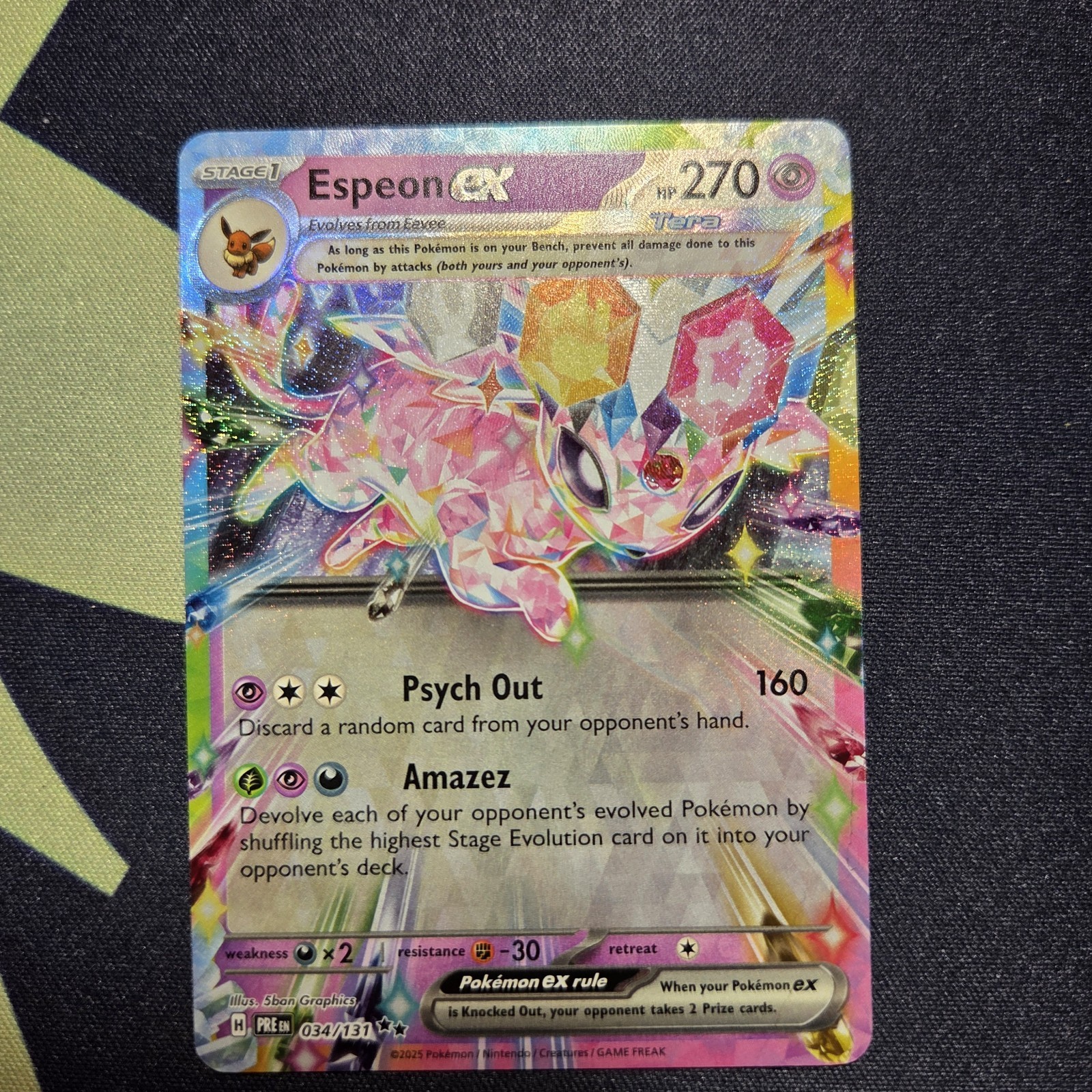 Espeon EX Prismatic Evolutions Holo Double Rare Card 034/131 Near Mint Condition