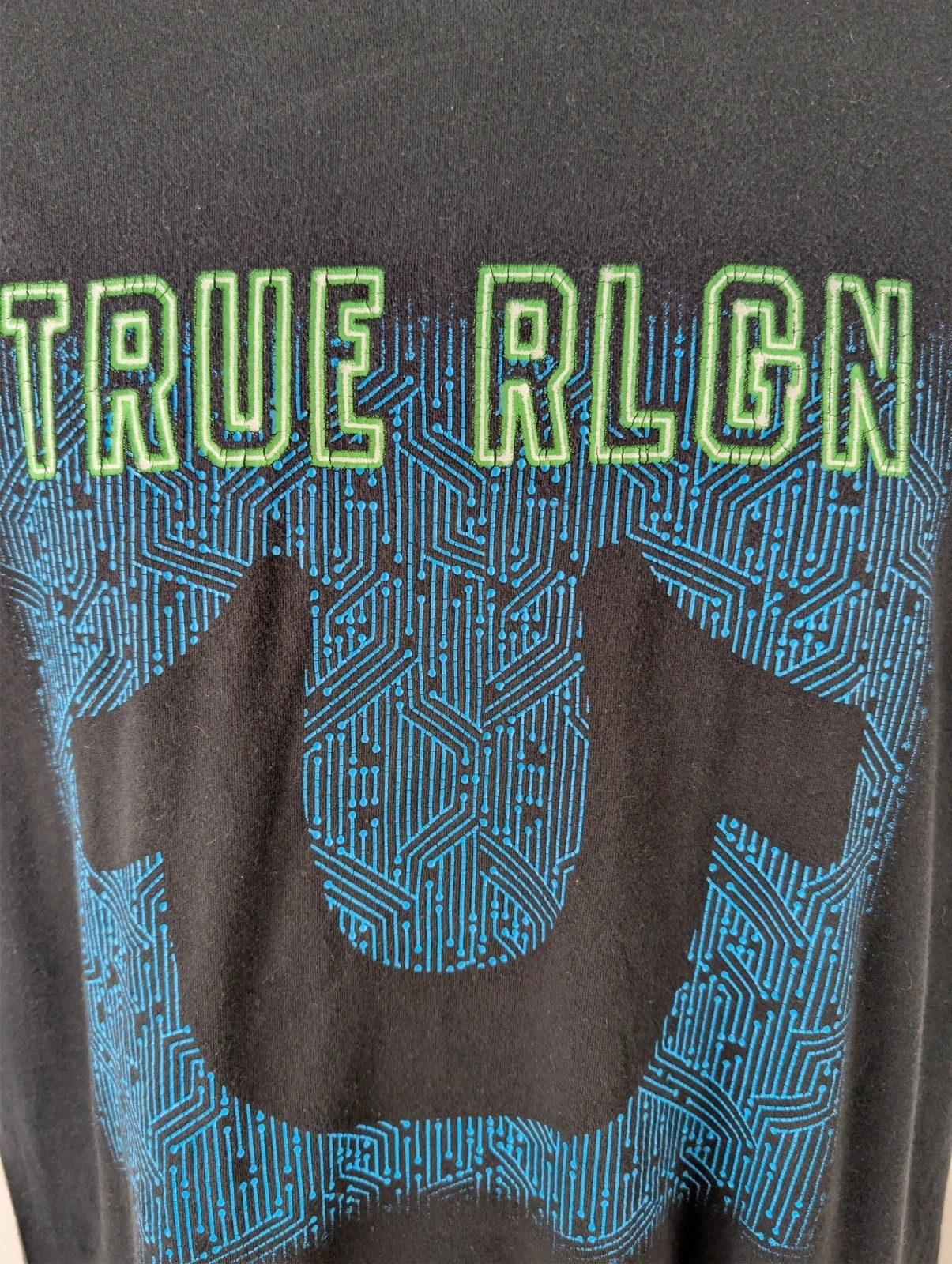 True Religion neon short sleeve crew neck t-shirt. Mens Medium. DN2726 image 4