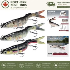 Ultra-Sharp 3-Piece Bass Fishing Lures - 5.3 Inch with Natural Vibration Effects
