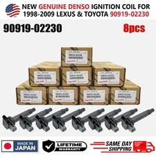 8X 90919-02230 GENUINE DENSO Ignition Coils For 1998-2009 Toyota & Lexus4.3L4.7L