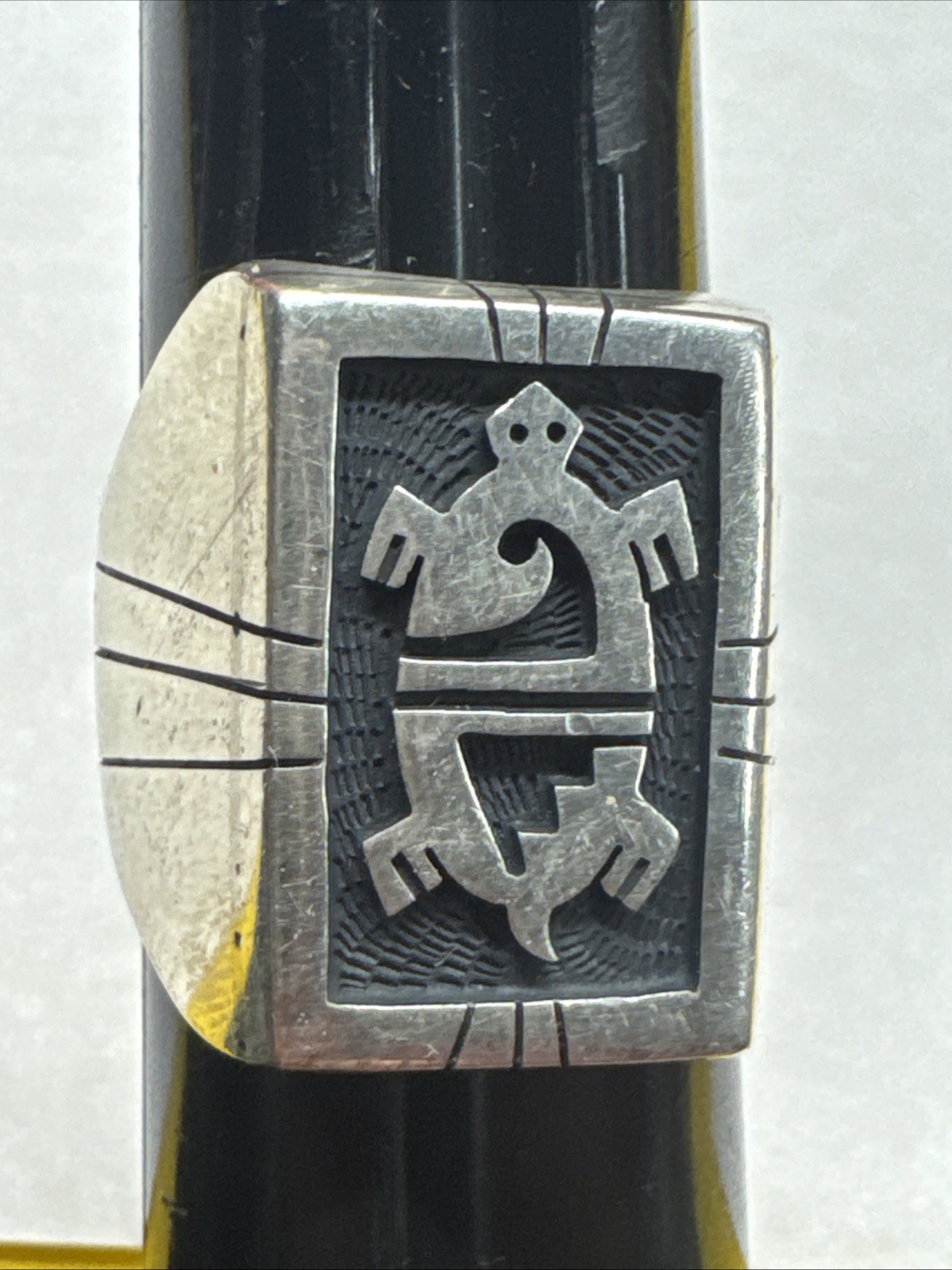 Sterling Silver Native American Turtle Ring Size … - image 1