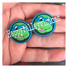 2 Piece Cartoon GREEN TURTLE NINJAS Focal Beads DIY Pens BLUE Turtle