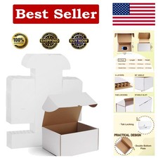 Professional-Grade 12x10x6 Shipping Boxes - 15 Pack White Corrugated Cardboard