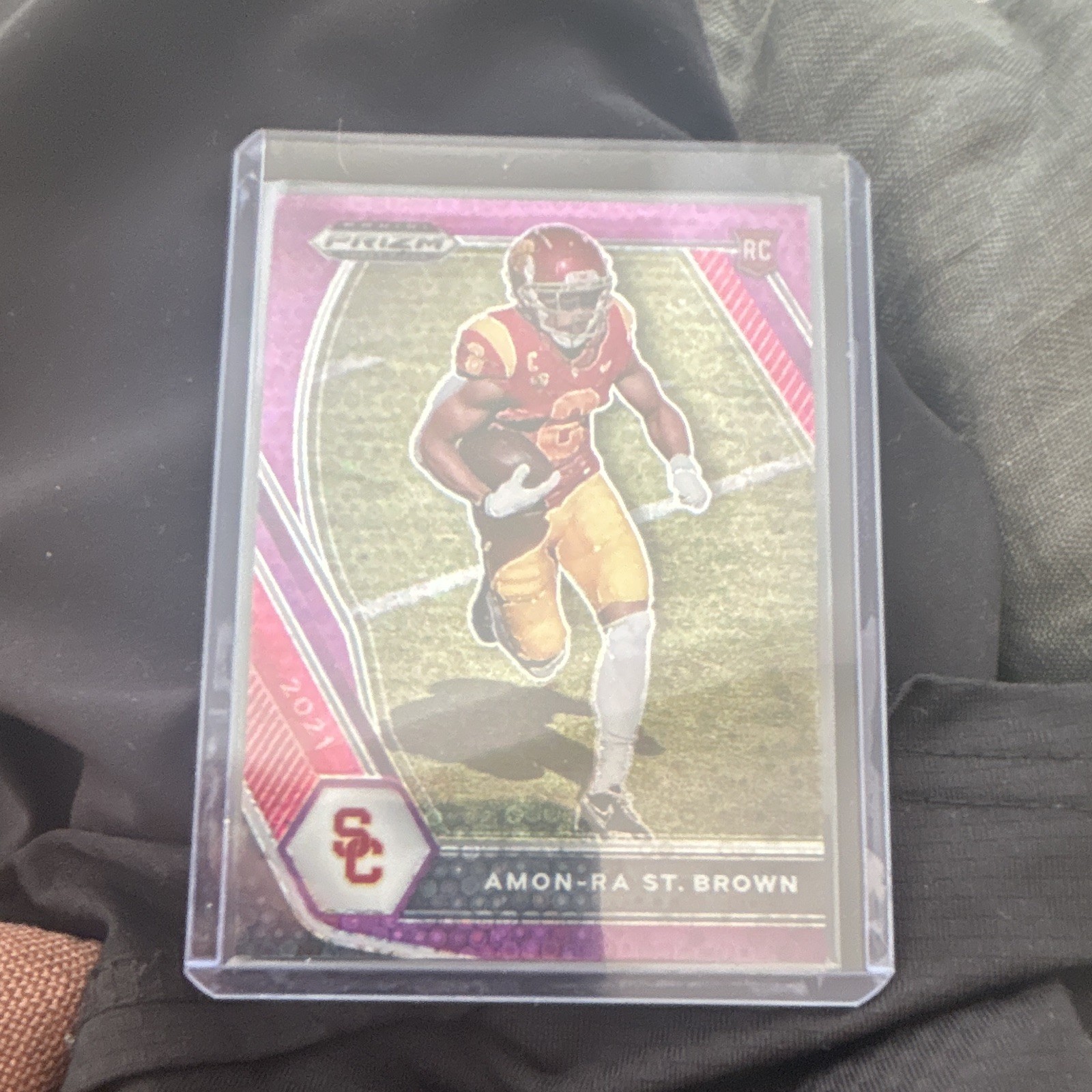 Panini 2021 Prizm Draft Picks Amon-Ra St. Brown #133 Purple Circles /50 RC