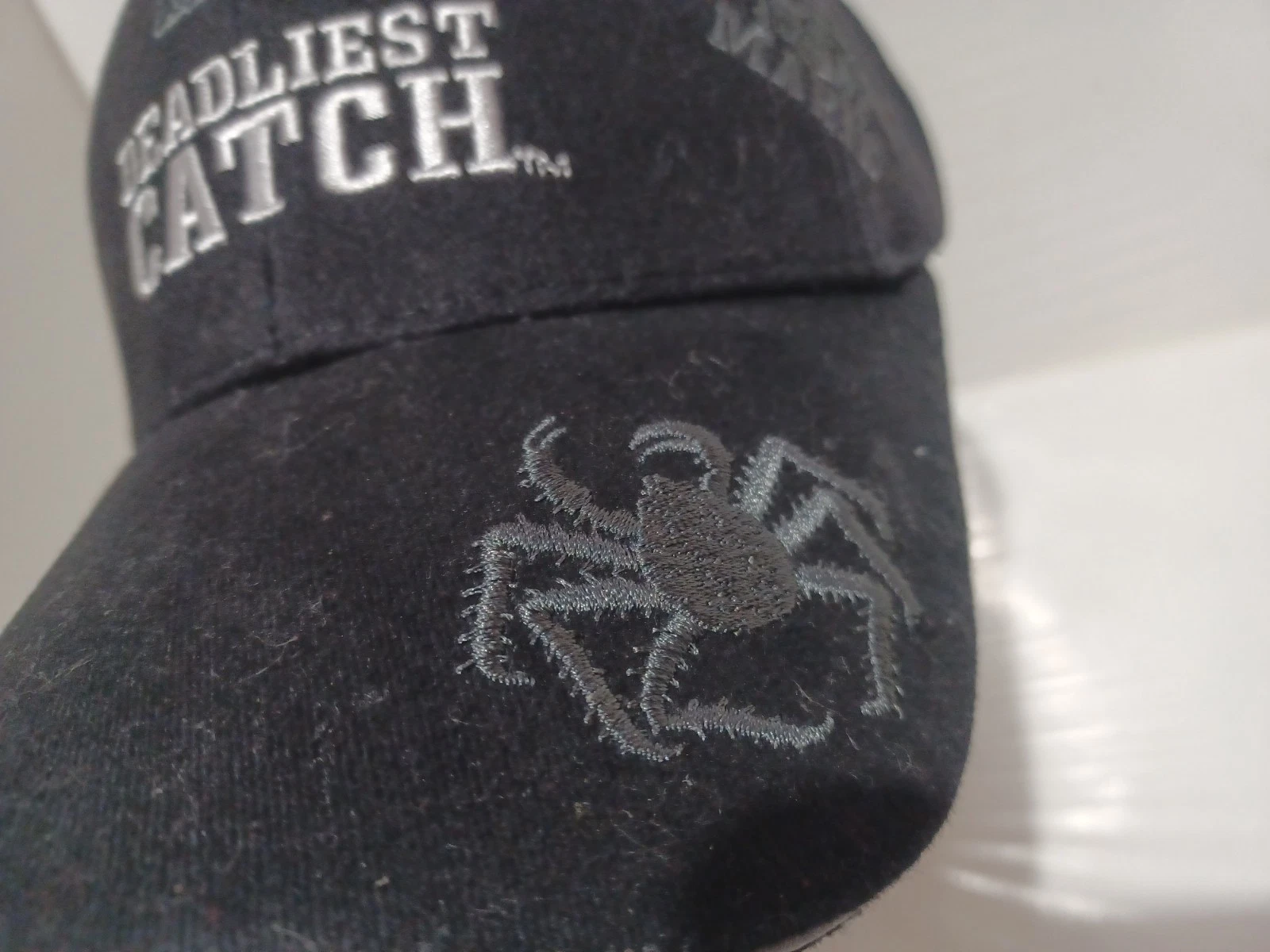 Vintage Y2K 2009 Deadliest Catch Time Bandit Ghost Crab AOP Self Fastening Hat