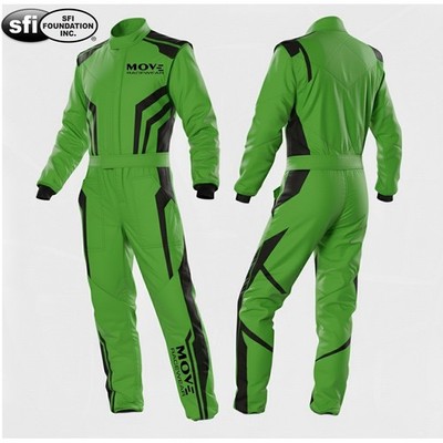 Move  Extra-Light MR-85 SFI 3.2A/5 Approved Nomex 2-Layer Auto Racing Suit Green