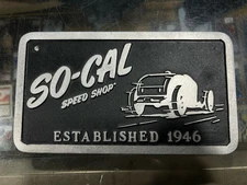 SO-CAL SPEED SHOP Street Hot Rod Classic Car Antique Salt Flat Club Plaque Plate