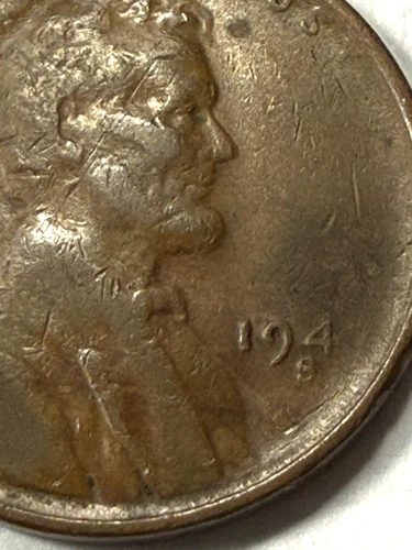 1947-S LINCOLN CENT- GREASED DIE MINT ERROR-  WEAK LAST DIGIT- PRICED TO SELL🔥*