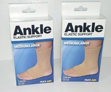 Lot of 2 Flex Aid Ankle Elastic Support Brace Medium / Large New in Box