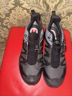 Salomon X Ultra 4 GTX Gore-Tex Hiking Trail Shoes Men's 9.5 Black Gray 412892