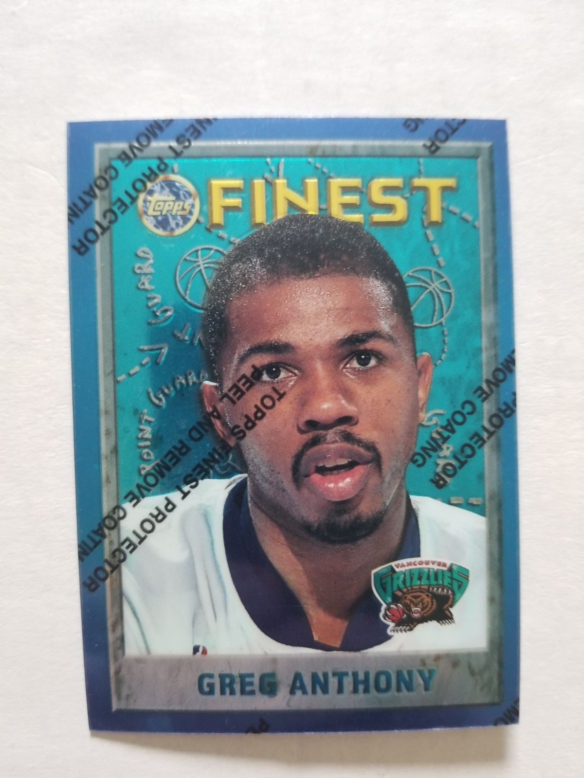 1995-96 Topps Finest #12 Greg Anthony Vancouver Grizzlies